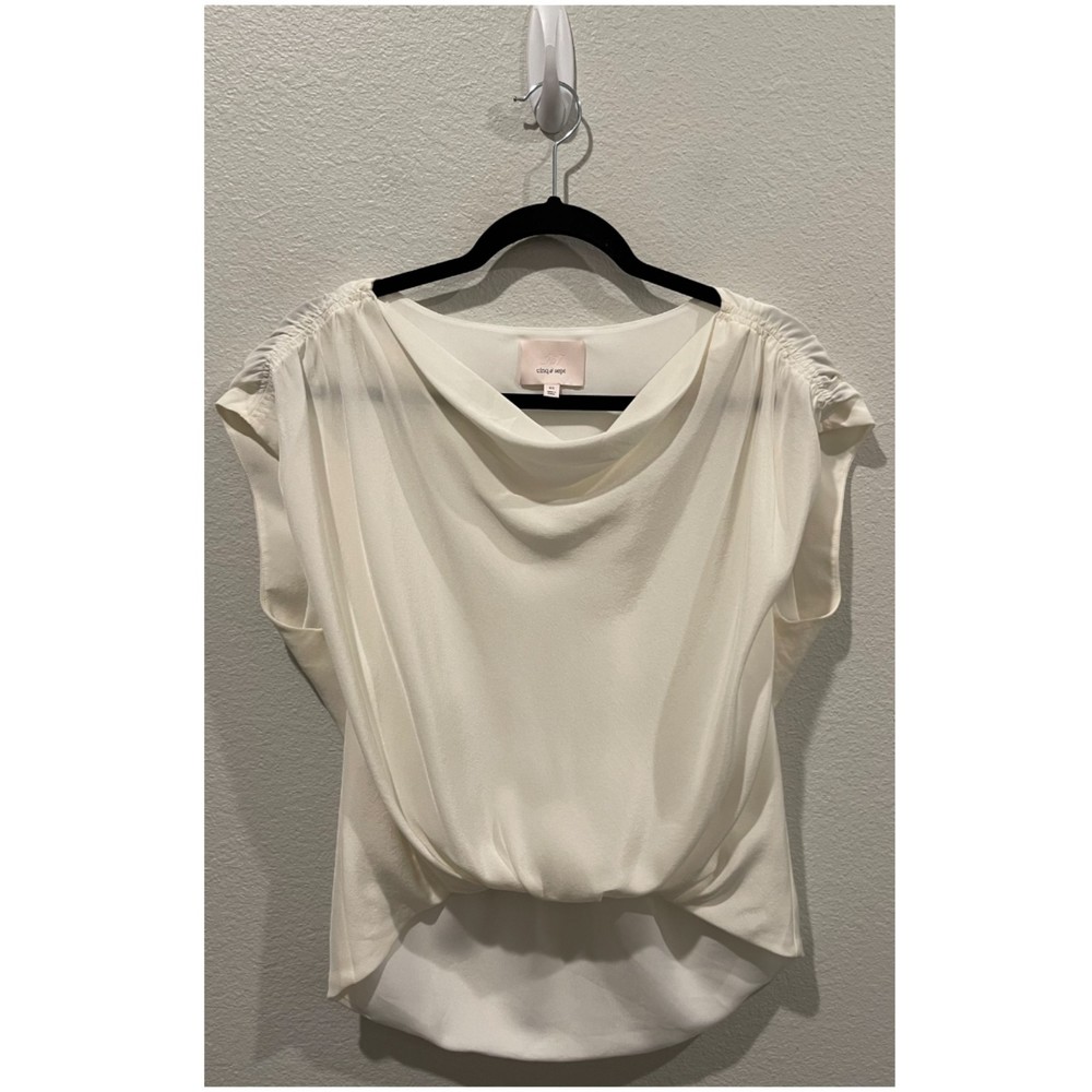 CINQ A SEPT Antique White Silk Blouse